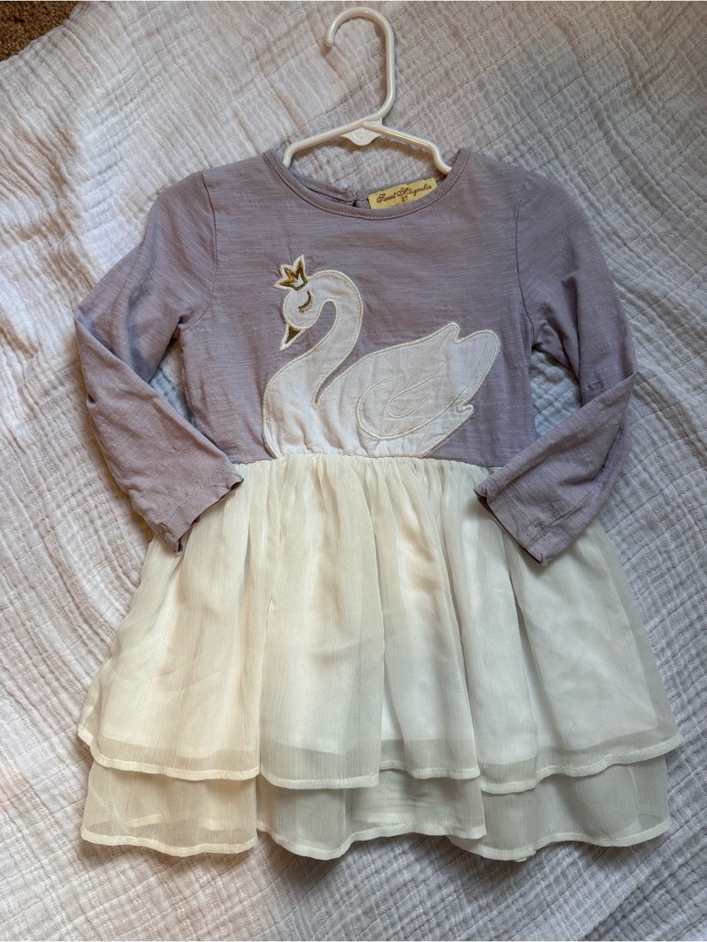Sweet Magnolia Girls Lilac Swan Tulle Dress